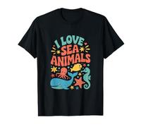 I Love Sea Animals Ocean Conservation Design Value Graphic T-Shirt