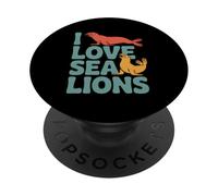 I Love Sea Lions Adorable Marine Animals PopSockets Adhesive PopGrip