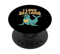 I Love Sea Lions Cute Marine Animal PopSockets Adhesive PopGrip