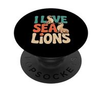 I Love Sea Lions Marine Life Fans PopSockets Adhesive PopGrip