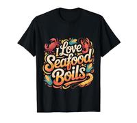 I Love Seafood Boils Crab Shrimp Lover |- Value Graphic T-Shirt, Men, Black, XL