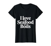 I Love Seafood Boils Crab Shrimp Lover - Value Graphic T-Shirt, Women, Black, M