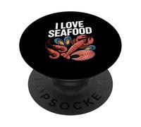 I Love Seafood Ocean Creatures Enthusiast PopSockets Adhesive PopGrip