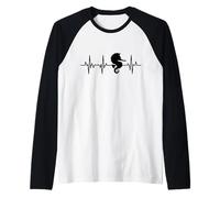 I Love Seahorses Seahorse Heart Line Raglan Baseball Tee