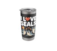 I Love Seals Cute Ocean Animals Design Stainless Steel Insulated Tumbler