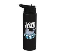I Love Seals Cute Seal Iceberg Adoration Stainless Steel Insulated Water Bottle