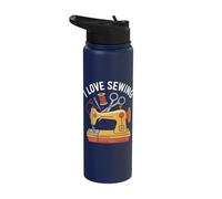 I Love Sewing Enthusiast Gift Idea Stainless Steel Insulated Water Bottle