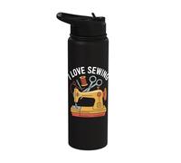 I Love Sewing Enthusiast Gift Idea Stainless Steel Insulated Water Bottle