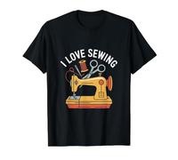 I Love Sewing Enthusiast Gift Idea Value Graphic T-Shirt, Men, Black, L