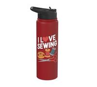 I Love Sewing Heart Craft Thread Scissors Stainless Steel Insulated Water Bottle