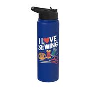 I Love Sewing Heart Craft Thread Scissors Stainless Steel Insulated Water Bottle