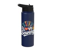 I Love Sewing Thread Scissors Needle Craft Passion Stainless Steel Insulated Water Bottle