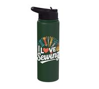 I Love Sewing Thread Scissors Needle Craft Passion Stainless Steel Insulated Water Bottle