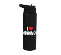 I Love Shannon Best First Name I Heart Shannon Stainless Steel Insulated Water Bottle