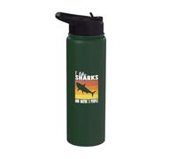 I Love Sharks and Maybe 3 People for Shark Lover Stainless Steel Insulated Water Bottle