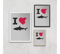 I Love Sharks Art Print - A2 - Print Only