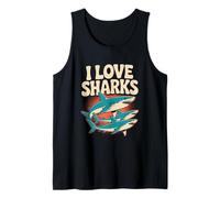 I Love Sharks Ocean Predator Fans Tank Top