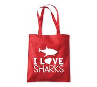 I Love Sharks Ocean Sea Fish Tote Shopping Bag 10 Litres Capacity 42 x 38cm