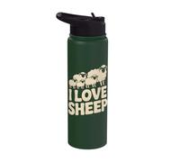 I Love Sheep Cute Pastoral Design Stainless Steel Insulated Water Bottle