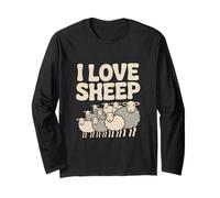 I Love Sheep Flock Cute Farm Animals Long Sleeve T-Shirt