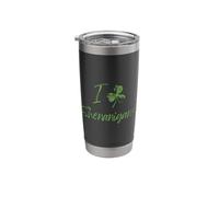 I Love Shenanigans Lucky Clover St. Patrick's Day Green Stainless Steel Insulated Tumbler