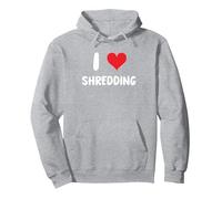 I Love Shredding - Shred Compliance Audit Risk Records Paper Pullover Hoodie, Adult Unisex, Heather Grey, Large