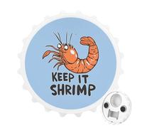 I Love Shrimp Keep It Shrimple 2 in 1 Magnetic Beer Bottle Opener Fridge Magnets Easy Storage Gift for Men Women White-Style