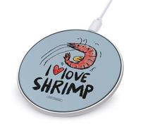 I Love Shrimp Wireless Charger Pad 10W Max Compatible with iPhone Portable Fast Charging Station