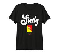 I Love Sicily, Sicily Italy Illustration Graphic Designs Premium T-Shirt
