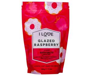 I Love Signature Glazed Raspberry Scented Bath Salts, with 99% Naturally Derived Ingredients, Lightly Fragranced Leaving Skin Feeling Silky & Smooth, Vegan-Friendly - 500g