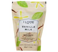 I Love Signature Vanilla Milk Scented Bath Salts, With 99% Naturally Derived Ingredients, Lightly Fragranced Leaving Skin Feeling Silky & Smooth, Vegan-Friendly - 500g