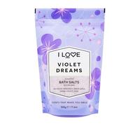 I Love Signature Violet Dreams Scented Bath Salts, with 99% Naturally Derived Ingredients, Lightly Fragranced Leaving Skin Feeling Silky & Smooth, Vegan-Friendly - 500g