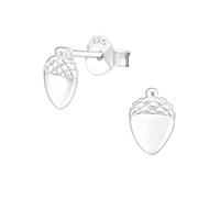I love silver jewellery Sterling Silver Acorn Stud Earrings - Minimalist Nature Studs for Women, Girls & Teens, Autumn Woodland Inspired Earrings