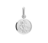 I love silver jewellery Sterling Silver St Christopher Round Pendant - Small & Discreet Size:10mm