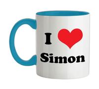 I Love Simon - 11oz - Ceramic Two-Tone Mug for Coffee/Tea - Babyblue/White - One Size