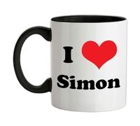 I Love Simon - 11oz - Ceramic Two-Tone Mug for Coffee/Tea - Black/White - One Size