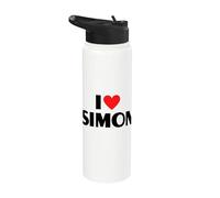 I Love Simon First Name - I Heart Simon Stainless Steel Insulated Water Bottle