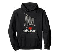 I Love Singapore Marina Bay Sands Merlion Skyline Pullover Hoodie