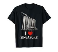 I Love Singapore Marina Bay Sands Merlion Skyline T-Shirt