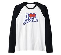 I Love Sioux Falls South Dakota Raglan Baseball Tee