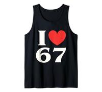 I Love SIX Seven Classic 67 Meme 67th Birthday Anniversary Tank Top