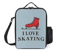 I Love Skating Portable Lunch Bags for Picnic Office Work Insulated Lunchbox Reusable Meal Holder