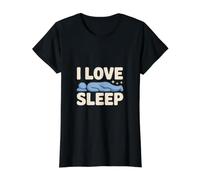 I Love Sleep Dreamer Relaxation Quote Value Graphic T-Shirt, Women, Black, M