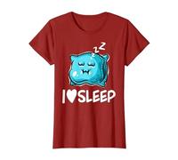 I Love Sleep Pillow Lazy People Sleeping Procrastinator T-Shirt, Women, Cranberry Red, Large