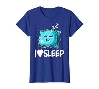 I Love Sleep Pillow Lazy People Sleeping Procrastinator T-Shirt, Women, Royal Blue, X-Small