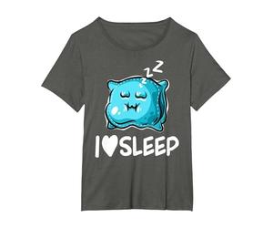 I Love Sleep Pillow Lazy People Sleeping Procrastinator T-Shirt, Women's Plus, Asphalt Grey, 6X