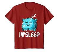 I Love Sleep Pillow Lazy People Sleeping Procrastinator T-Shirt, Youth, Cranberry Red, Medium