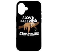 I Love Sleeping Lazy Sloth taking a Nap Professional Napper Case for iPhone 16