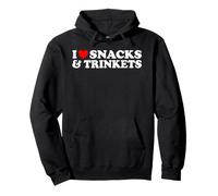 I Love Snacks and Trinkets Funny Cute Favorite Things Heart Pullover Hoodie