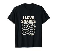 I Love Snakes Enthusiast Design Value Graphic T-Shirt, Men, Black, L